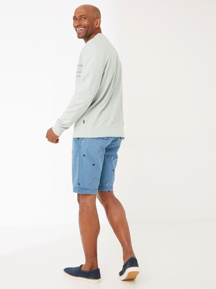 FatFace Emsworth Green Chest Stripe Crew Sweat Top - Image 2 of 4 FatFace Emsworth Green Chest Stripe Crew Sweat Top - Image 2 of 4