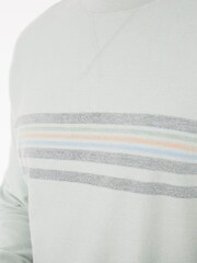 FatFace Emsworth Green Chest Stripe Crew Sweat Top - Image 3 of 4