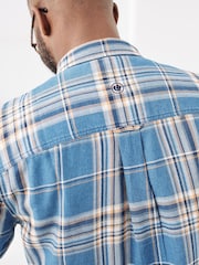 FatFace Blue Stoke Short Sleeve Check Shirt - Image 2 of 4