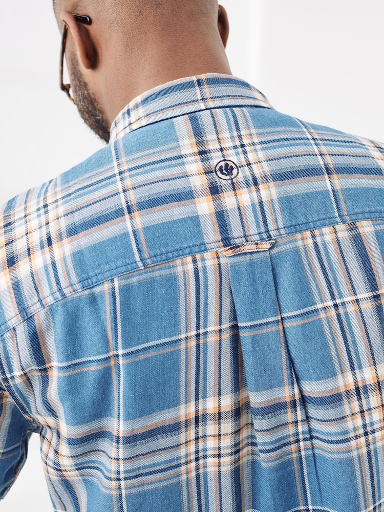 FatFace Blue Stoke Short Sleeve Check Shirt - Image 2 of 4