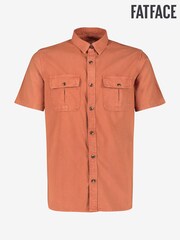 FatFace Orange Short Sleeve Utility Shirt - Image 1 of 1