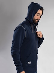 Helly Hansen Blue Oxford 100% Cotton Zip Hoodie - Image 1 of 5