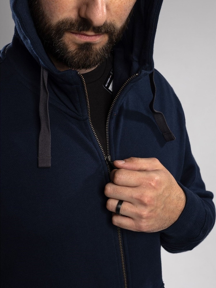 Helly Hansen Blue Oxford 100% Cotton Zip Hoodie - Image 2 of 5