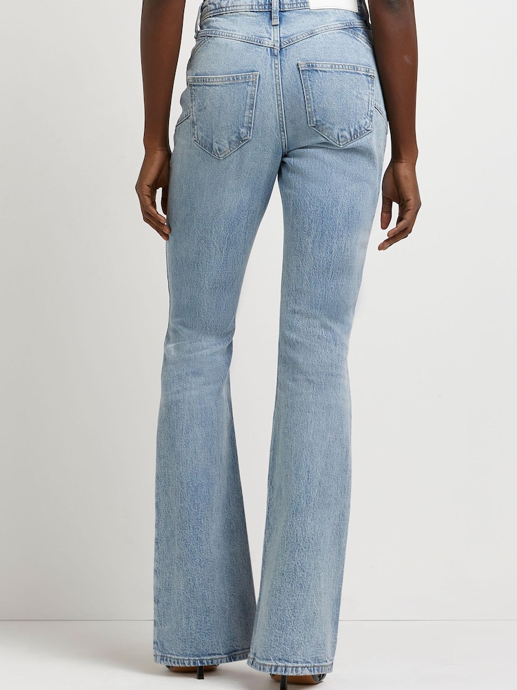 River Island Blue Mid Rise Bum Sculpt Flare Jean - Image 2 of 4 River Island Blue Mid Rise Bum Sculpt Flare Jean - Image 2 of 4