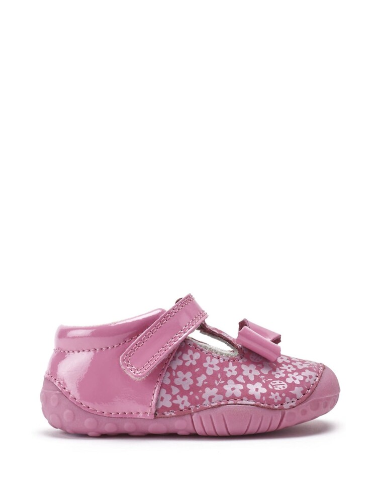 Start-Rite Wiggle Pink Leather Bow T-Bar Pre-Walker Baby Shoes F & G Fit - Image 1 of 6