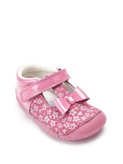 Start-Rite Wiggle Pink Leather Bow T-Bar Pre-Walker Baby Shoes F & G Fit - Image 3 of 6