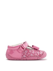 Start-Rite Wiggle Pink Leather Bow T-Bar Pre-Walker Baby Shoes F & G Fit - Image 4 of 6