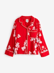Bath & Body Works Red Japanese Cherry Blossom Floral Button Through Pyjama Set - Image 6 of 7