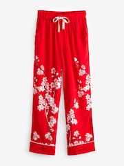 Bath & Body Works Red Japanese Cherry Blossom Floral Button Through Pyjama Set - Image 7 of 7
