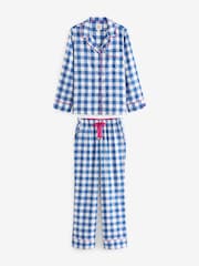 Bath & Body Works Blue Gingham Button Through Pyjama Set - Image 8 of 10