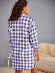 Bath and Body Works USA Blue Gingham Viscose Nightshirt - Image 4 of 6