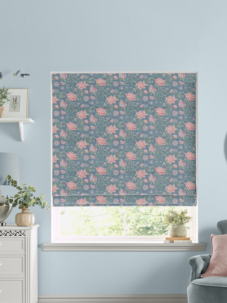 Laura Ashley Blue Tapestry Floral Fabric By The Metre - Image 3 of 3
