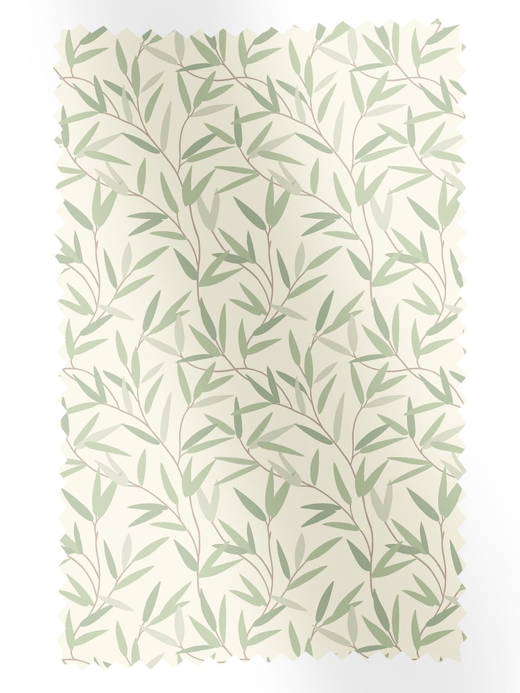 Laura Ashley Green Willow Leaf 100% Cotton Fabric By The Metre - Image 1 of 2