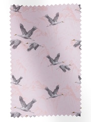 Laura Ashley Blush Pink Animalia Embroidered Fabric By The Metre - Image 1 of 2
