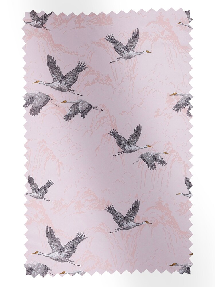 Laura Ashley Blush Pink Animalia Embroidered Fabric By The Metre - Image 1 of 2 Laura Ashley Blush Pink Animalia Embroidered Fabric By The Metre - Image 1 of 2