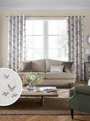 Laura Ashley Dark Grey Animalia Embroidered Fabric By The Metre - Image 2 of 2