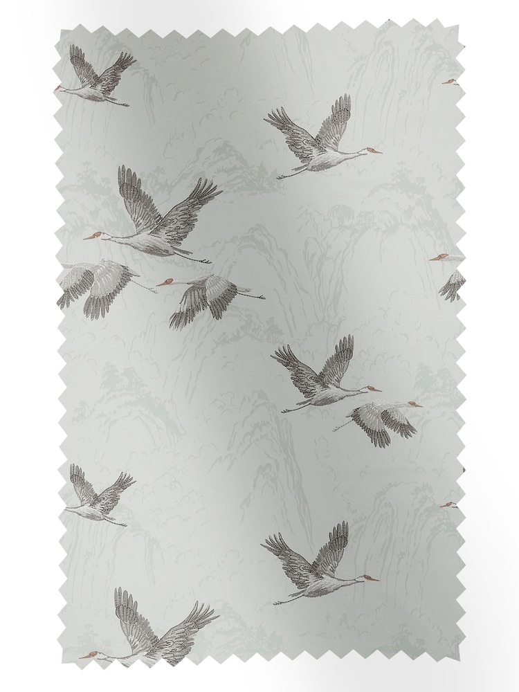 Laura Ashley Duck Egg Blue Animalia Embroidered Fabric By The Metre - Image 1 of 2