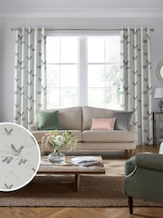 Laura Ashley Duck Egg Blue Animalia Embroidered Fabric By The Metre - Image 2 of 2