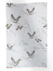 Laura Ashley Silver Grey Animalia Embroidered Fabric By The Metre - Image 1 of 2