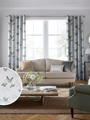 Laura Ashley Silver Grey Animalia Embroidered Fabric By The Metre - Image 2 of 2