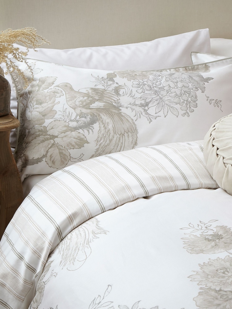Laura Ashley Set of 2 Natural Birtle 100% Cotton Pillowcase - Image 1 of 4
