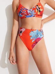 Desigual Bikinihose mit tropischem Print, Orange - Bild 1 von 5