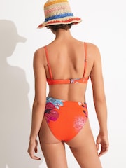 Desigual Bikinihose mit tropischem Print, Orange - Bild 3 von 5