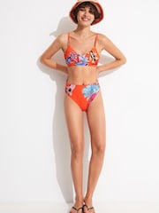 Desigual Bikinihose mit tropischem Print, Orange - Bild 4 von 5