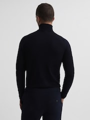 Reiss Navy Caine Slim Fit Merino Wool Roll Neck Jumper - Image 5 of 7