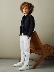 Reiss White Pitch 3-9 yrs Slim Fit Casual Chinos - Image 1 of 4