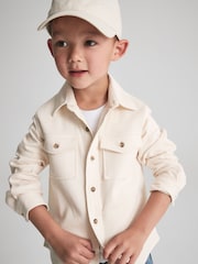 Reiss Ecru James Junior Jersey Textured Overshirt - Image 1 of 6