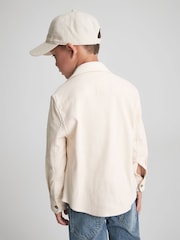 Reiss Ecru James Junior Jersey Textured Overshirt - Image 5 of 6