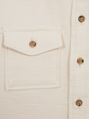 Reiss Ecru James Junior Jersey Textured Overshirt - Image 6 of 6