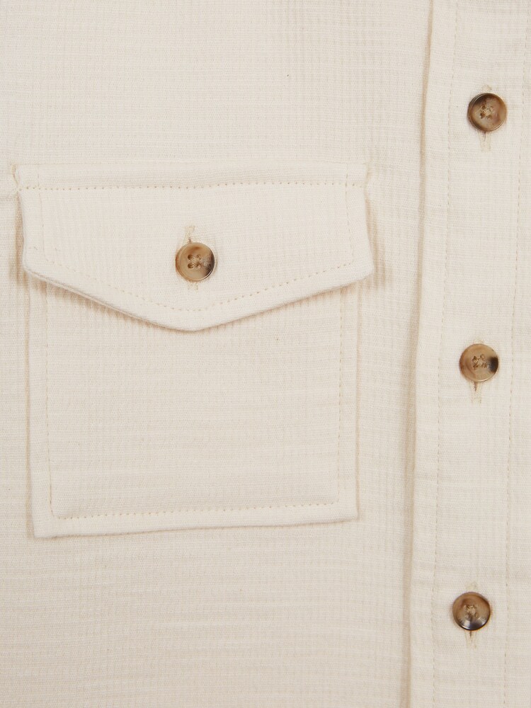 Reiss Ecru James Junior Jersey Textured Overshirt - Image 6 of 6