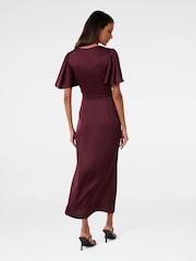 Forever New Purple Petite Estelle Flutter Sleeve Midi Dress - Image 2 of 4