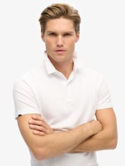 Superdry White 100% Cotton Jersey Polo Shirt - Image 5 of 6