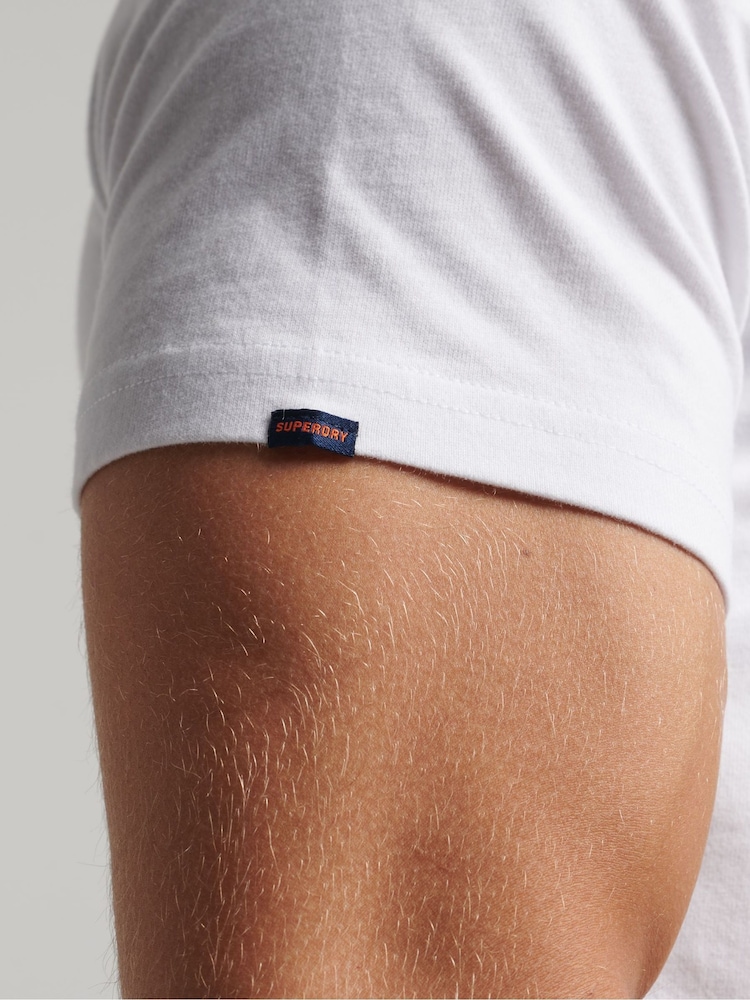 Superdry White 100% Cotton Jersey Polo Shirt - Image 6 of 6