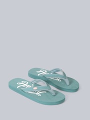 Animal Dark  Green Womens Swish Flip Flops - Image 1 of 4