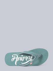 Animal Dark  Green Womens Swish Flip Flops - Image 2 of 4