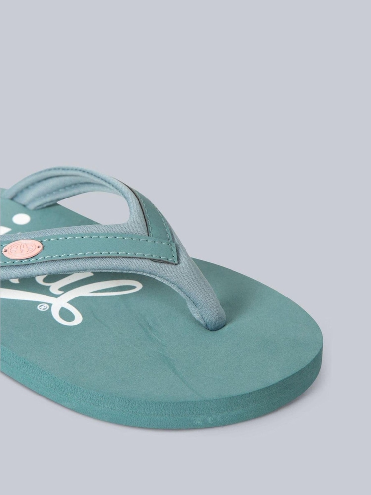 Animal Dark  Green Womens Swish Flip Flops - Image 4 of 4