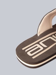 Animal Brown Mens Jekyl Flip Flops - Image 4 of 4