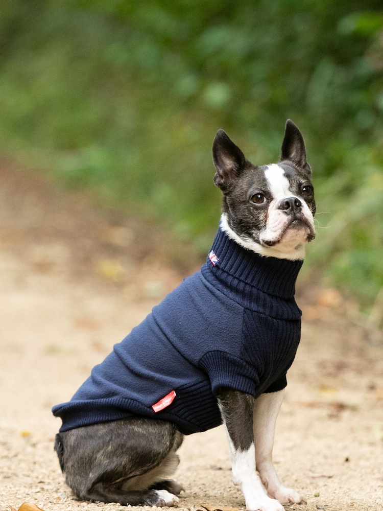 Hugo & Hudson Blue Fleece and Knit Dog Jumper - Image 1 of 4