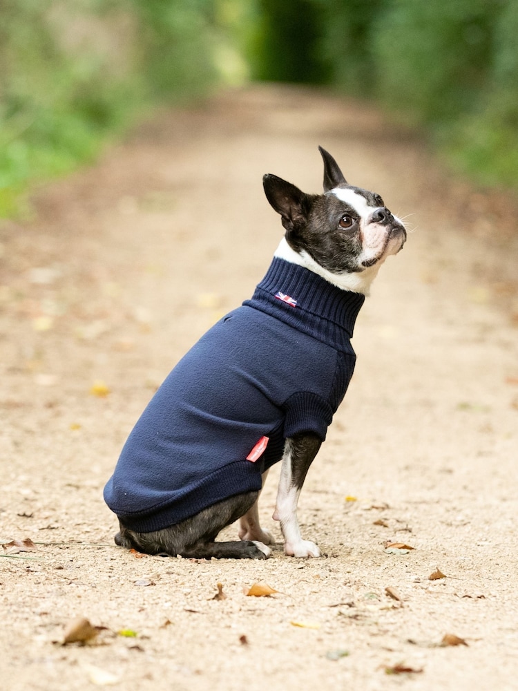 Hugo & Hudson Blue Fleece and Knit Dog Jumper - Image 2 of 4
