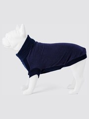 Hugo & Hudson Blue Fleece and Knit Dog Jumper - Image 4 of 4