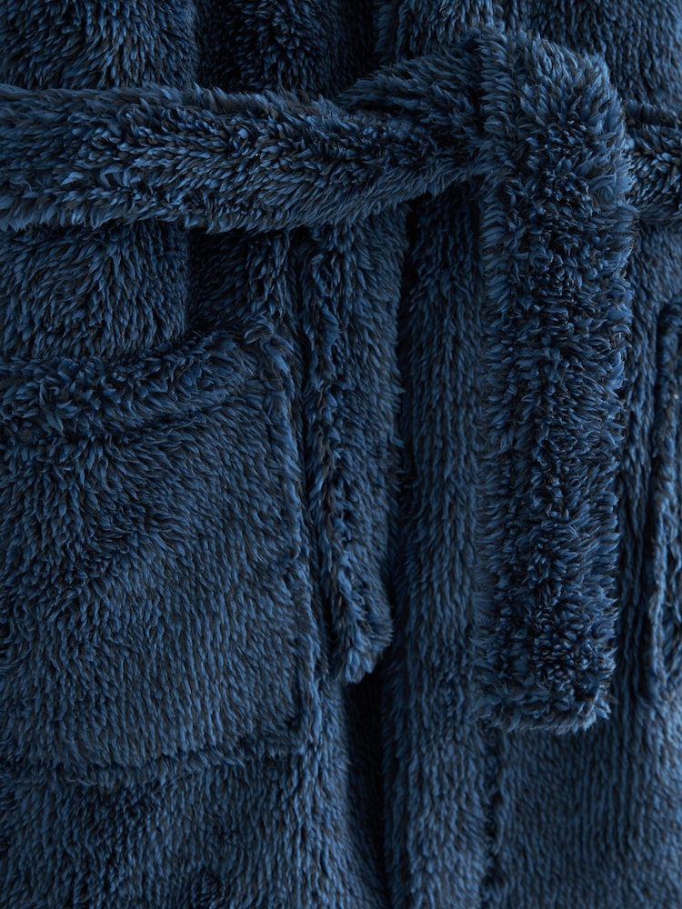 Navy Blue Fleece Dressing Gown (1.5-16yrs) - Image 3 of 3