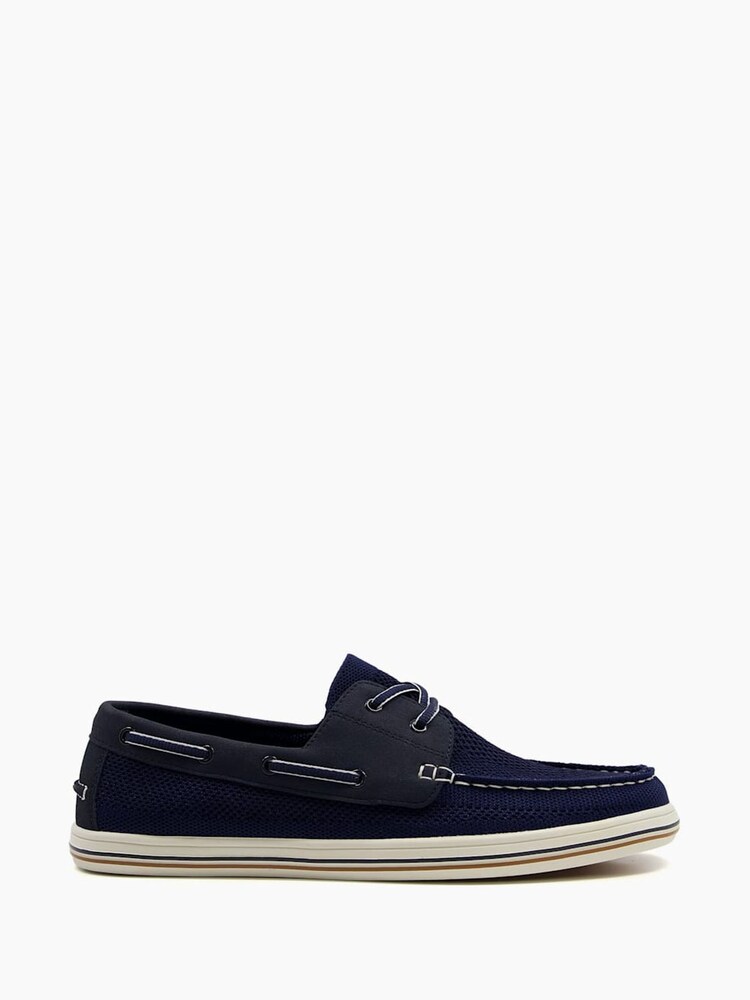 Dune London Blue Burnner Knitted Boat Shoes - Image 1 of 2