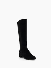 Dune London Black Suede Standard Fit Tayla Smart Stretch High Leg Boots - Image 5 of 6