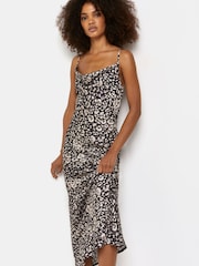 River Island Emily Green Satin Cowl Neck Midi Dress - Image 2 of 4