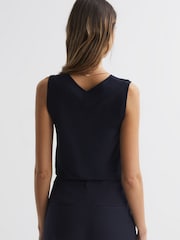 أزرق داكن - بلوزة برقبة سبعة Taylor من Reiss - صورة 4 من 7