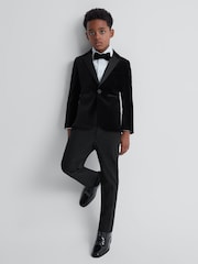 Reiss Black Knightsbridge 4-9 yrs Tuxedo Trousers - Image 1 of 6